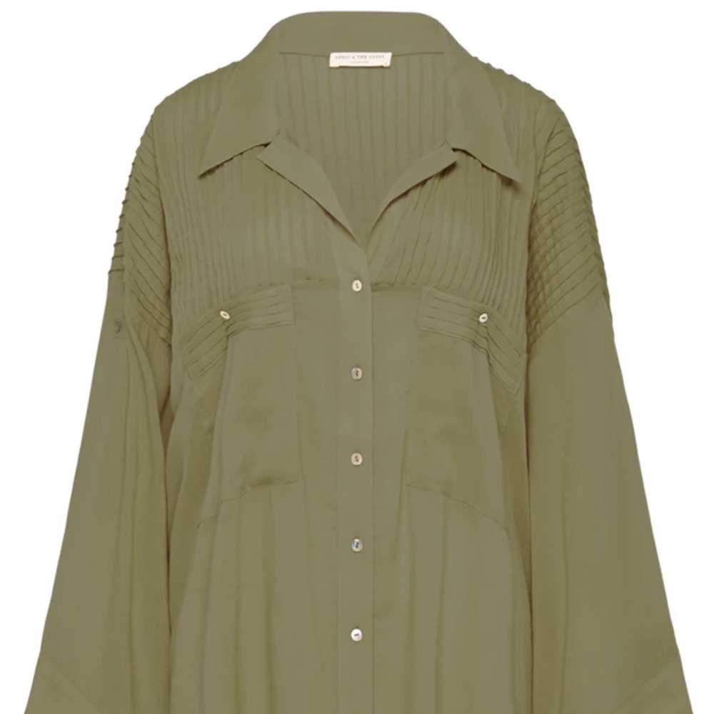 Spell Linda Blouse in Khaki - Picture 6 of 12